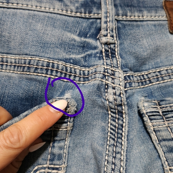 BKE CARTER Bootleg Jeans Womens Size 29 Long Medium Wash Embroidered Pockets - Picture 7 of 12